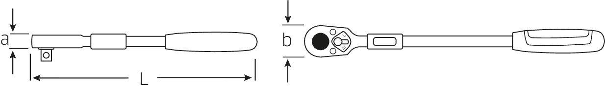 Stahlwille 516 13160000 Teleskop-Umschaltknarre 1/2" 410mm