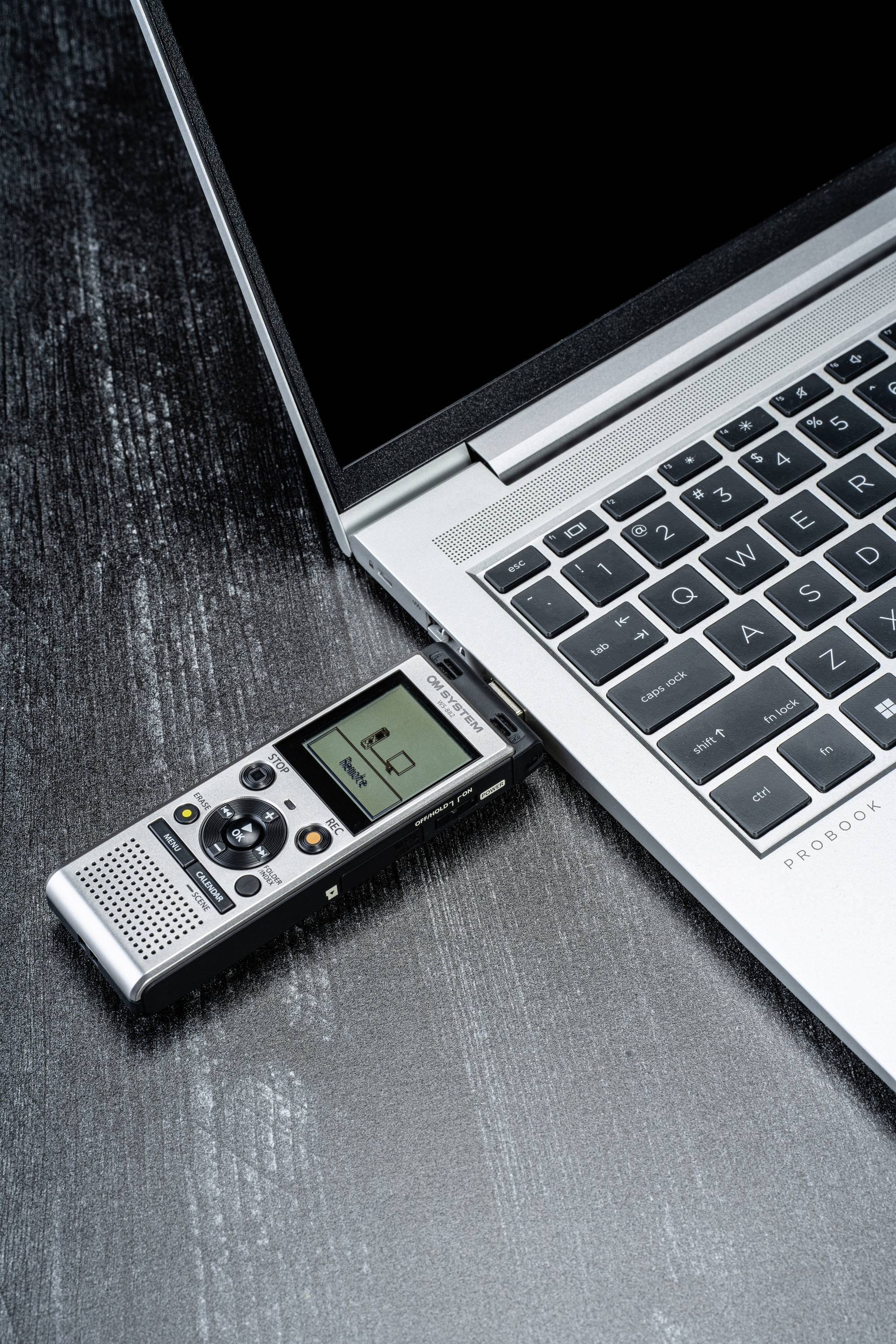 OM System WS-882 Digitales Diktiergerät Aufzeichnungsdauer (max.) 1040h Silber