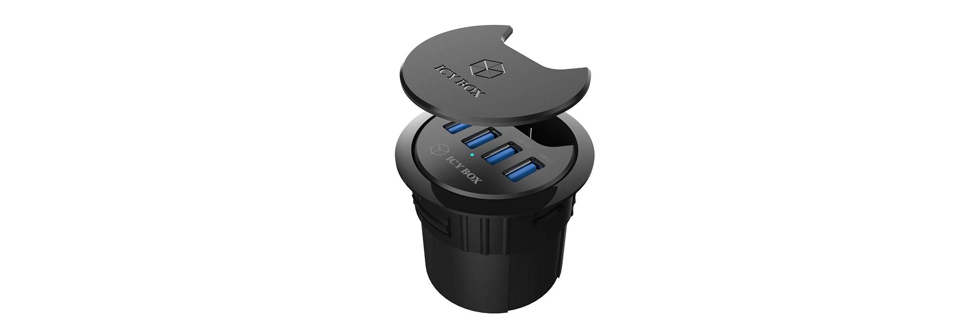 ICY BOX IB-HUB1403 4 Port USB 3.2 Gen 1-Hub (USB 3.0) Schwarz
