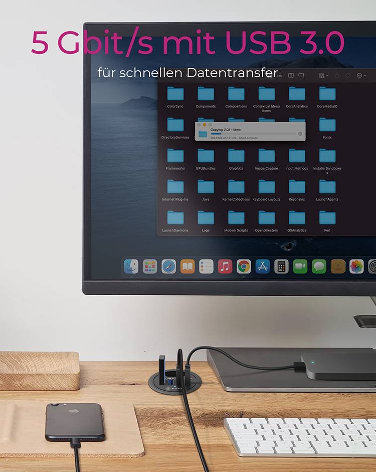 ICY BOX IB-HUB1403 4 Port USB 3.2 Gen 1-Hub (USB 3.0) Schwarz