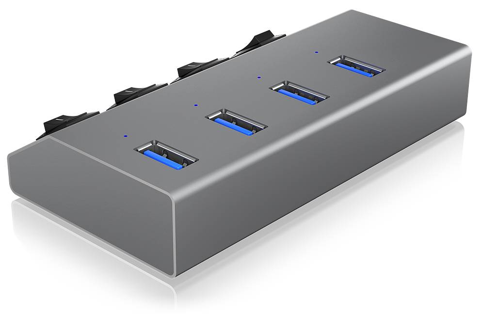 ICY BOX IB-HUB1405 4 Port USB 3.2 Gen 1-Hub (USB 3.0) Anthrazit