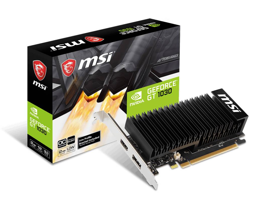 MSI GT 1030 2GHD4 LP OC - Grafikkarten - GF GT 1030 - 2 GB DDR4 - PCIe 3.0 x4 Low-Profile - HDMI, DisplayPort