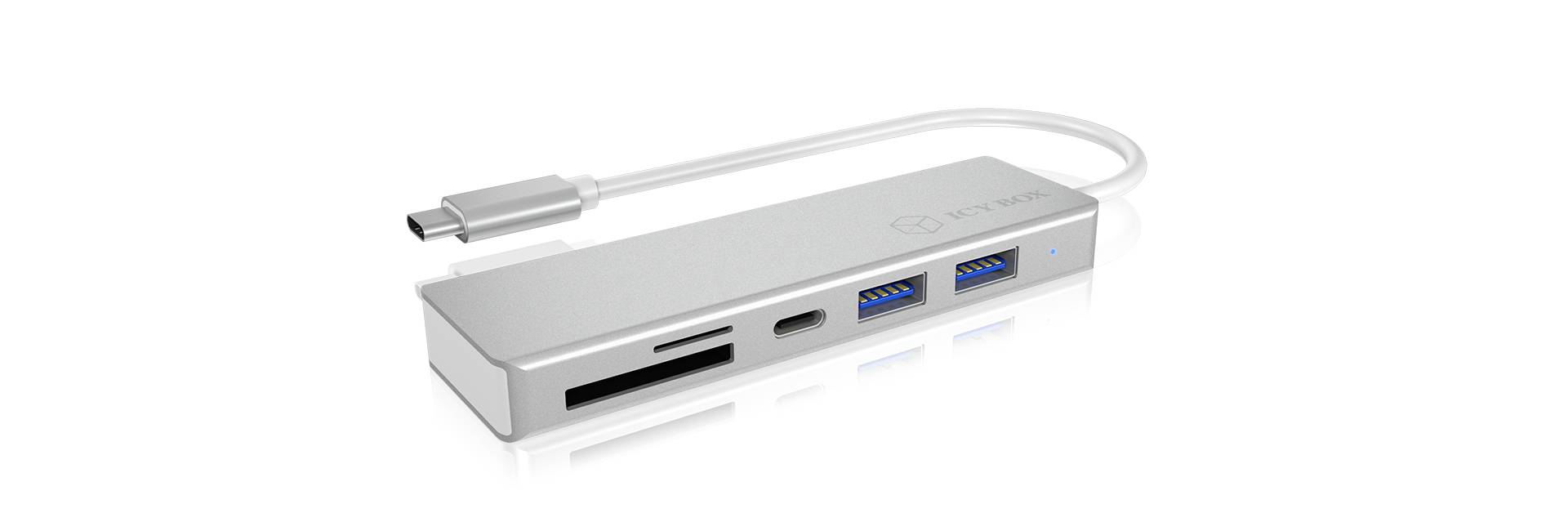 ICY BOX IB-HUB1413-CR 3 Port USB-C® (USB 3.2 Gen 2) Multiport Hub Silber