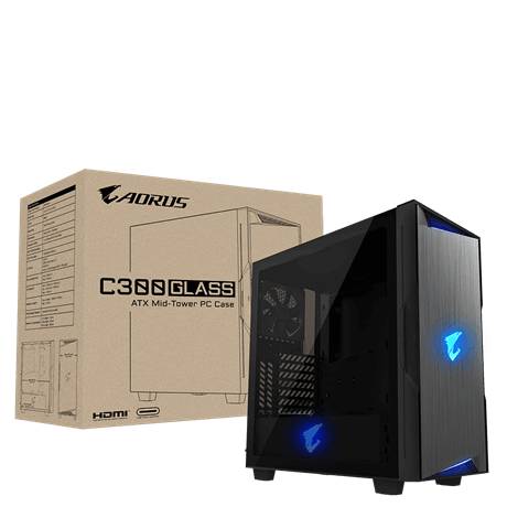 Gigabyte AORUS C300 GLASS Midi-Tower PC-Gehäuse Schwarz