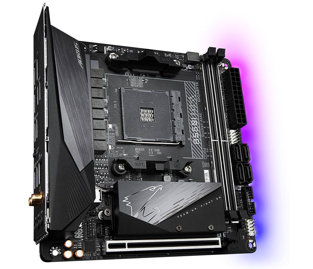 Gigabyte B550I AORUS PRO AX Mainboard Sockel (PC) AMD® AM4 Formfaktor (Details) Mini-ITX Mainboard-Chipsatz AMD® B550