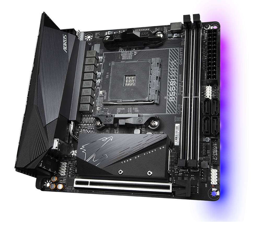 Gigabyte B550I AORUS PRO AX Mainboard Sockel (PC) AMD® AM4 Formfaktor (Details) Mini-ITX Mainboard-Chipsatz AMD® B550