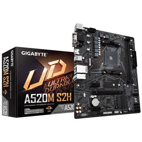 Gigabyte A520M S2H Mainboard Sockel (PC) AMD® AM4 Formfaktor (Details) Micro-ATX