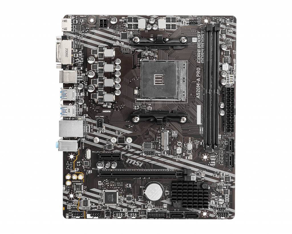 MSI A520M-A PRO Mainboard Sockel (PC) AMD® AM4 Formfaktor (Details) Micro-ATX Mainboard-Chipsatz AMD® A520