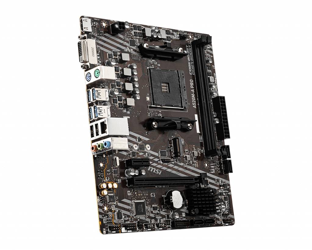 MSI A520M-A PRO Mainboard Sockel (PC) AMD® AM4 Formfaktor (Details) Micro-ATX Mainboard-Chipsatz AMD® A520
