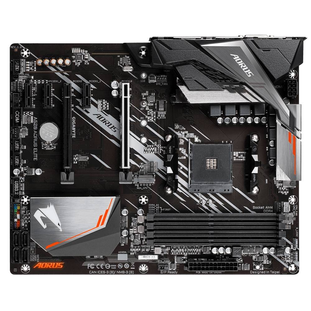 Gigabyte A520 AORUS ELITE Mainboard Sockel (PC) AMD® AM4 Formfaktor (Details) ATX Mainboard-Chipsatz AMD® A520