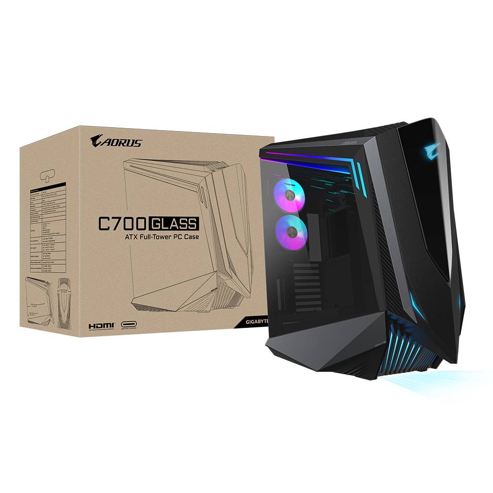 Gigabyte AORUS C700 GLASS - FT - ATX - Seitenteil mit Fenster (gehärtetes Glas)