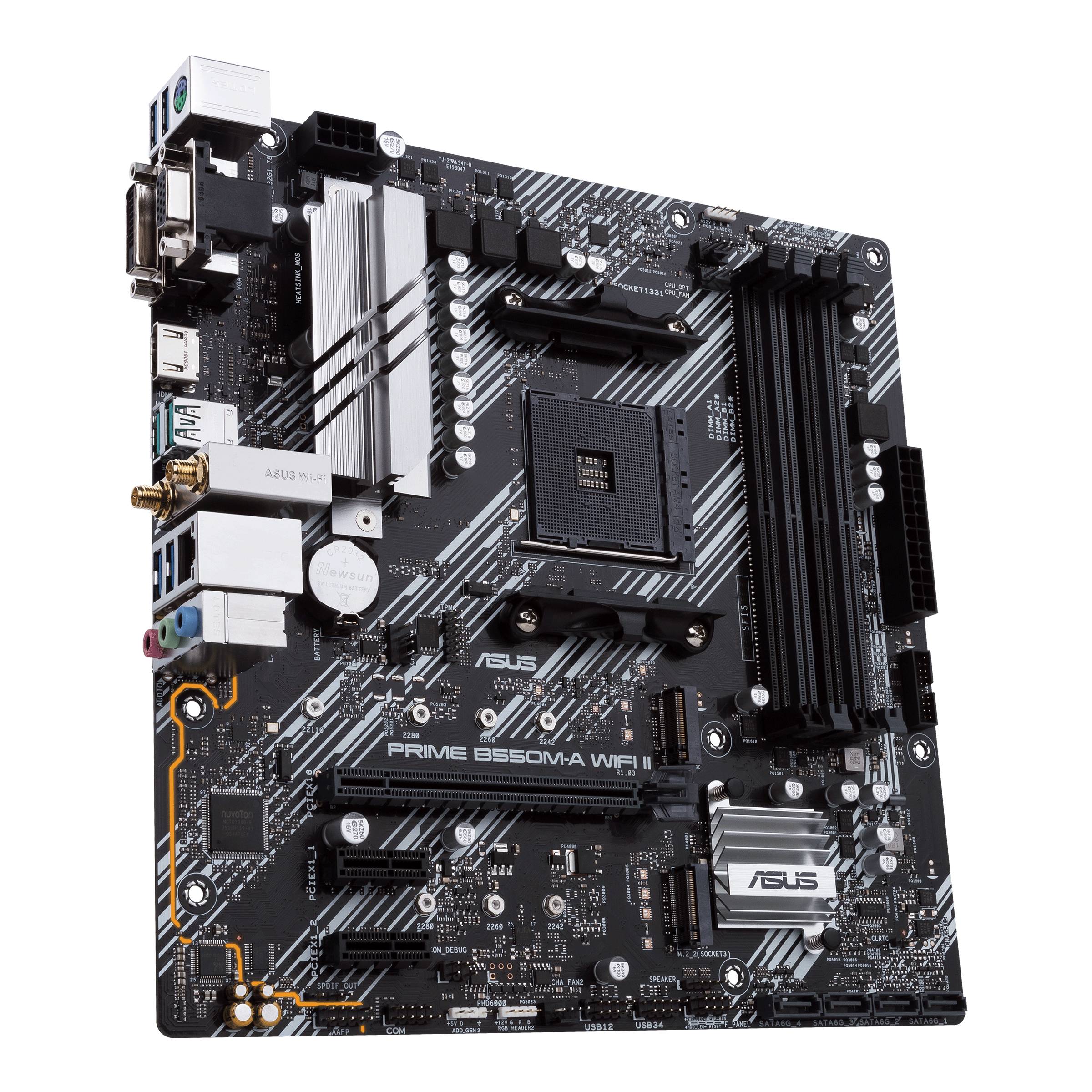 Asus PRIME B550M-A WIFI II Mainboard Sockel (PC) AMD® AM4 Formfaktor (Details) Micro-ATX Mainboard-Chipsatz AMD® B550