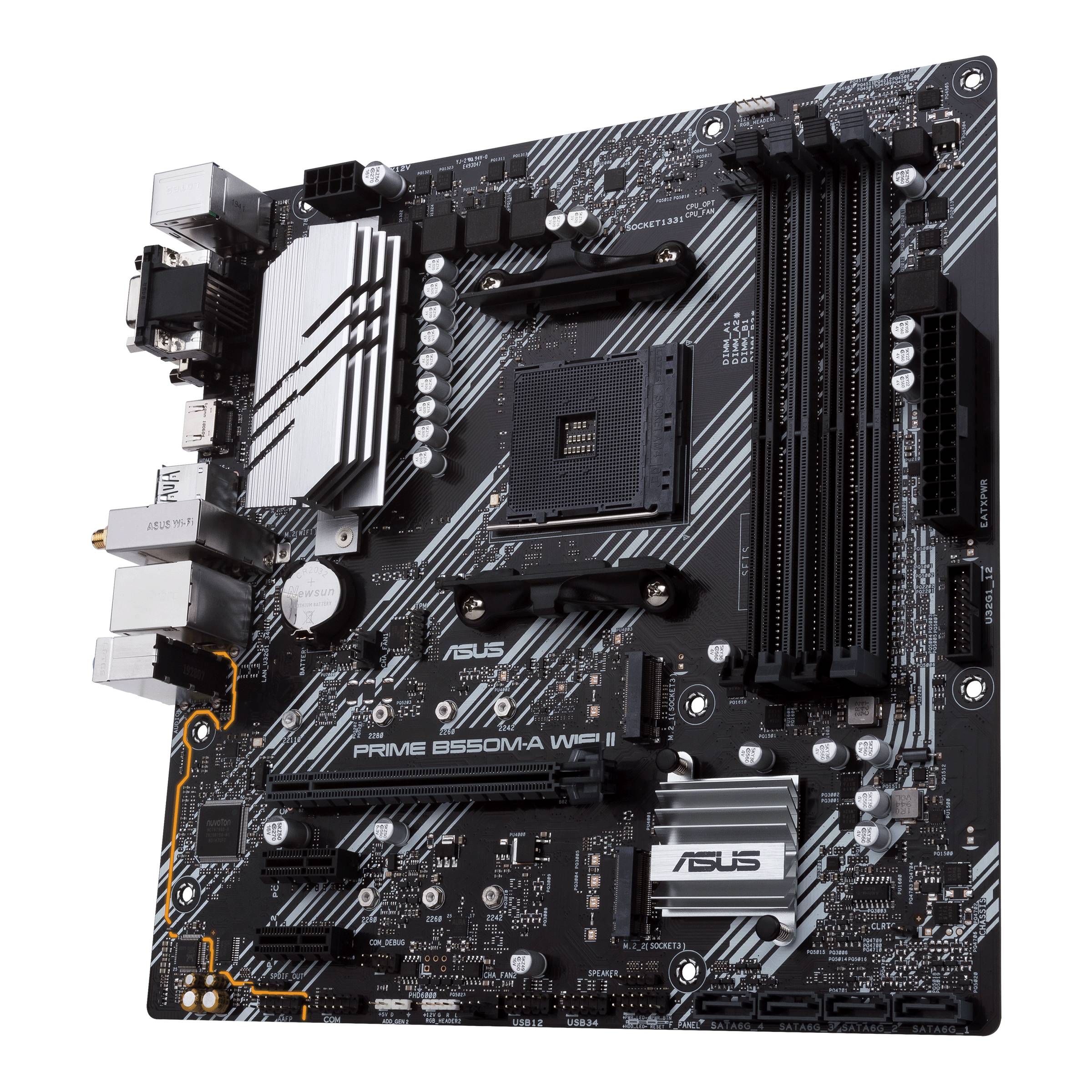 Asus PRIME B550M-A WIFI II Mainboard Sockel (PC) AMD® AM4 Formfaktor (Details) Micro-ATX Mainboard-Chipsatz AMD® B550