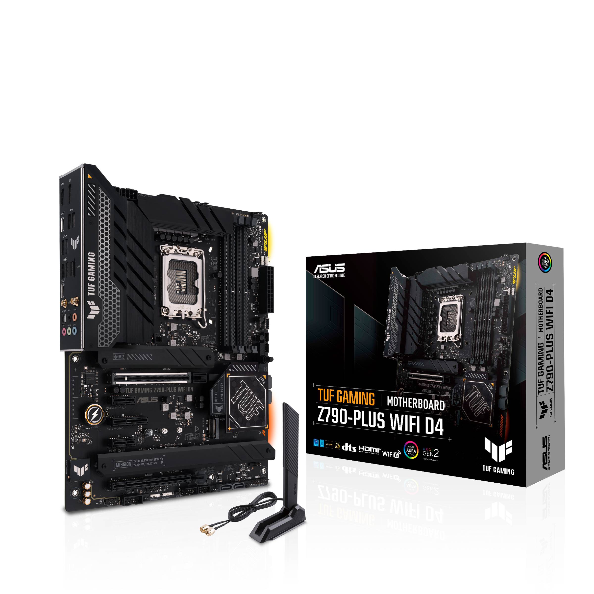 Asus TUF GAMING Z790-PLUS WIFI D4 Mainboard Sockel (PC) Intel® LGA 1700 Formfaktor (Details) ATX Mainboard-Chipsatz Intel® Z790