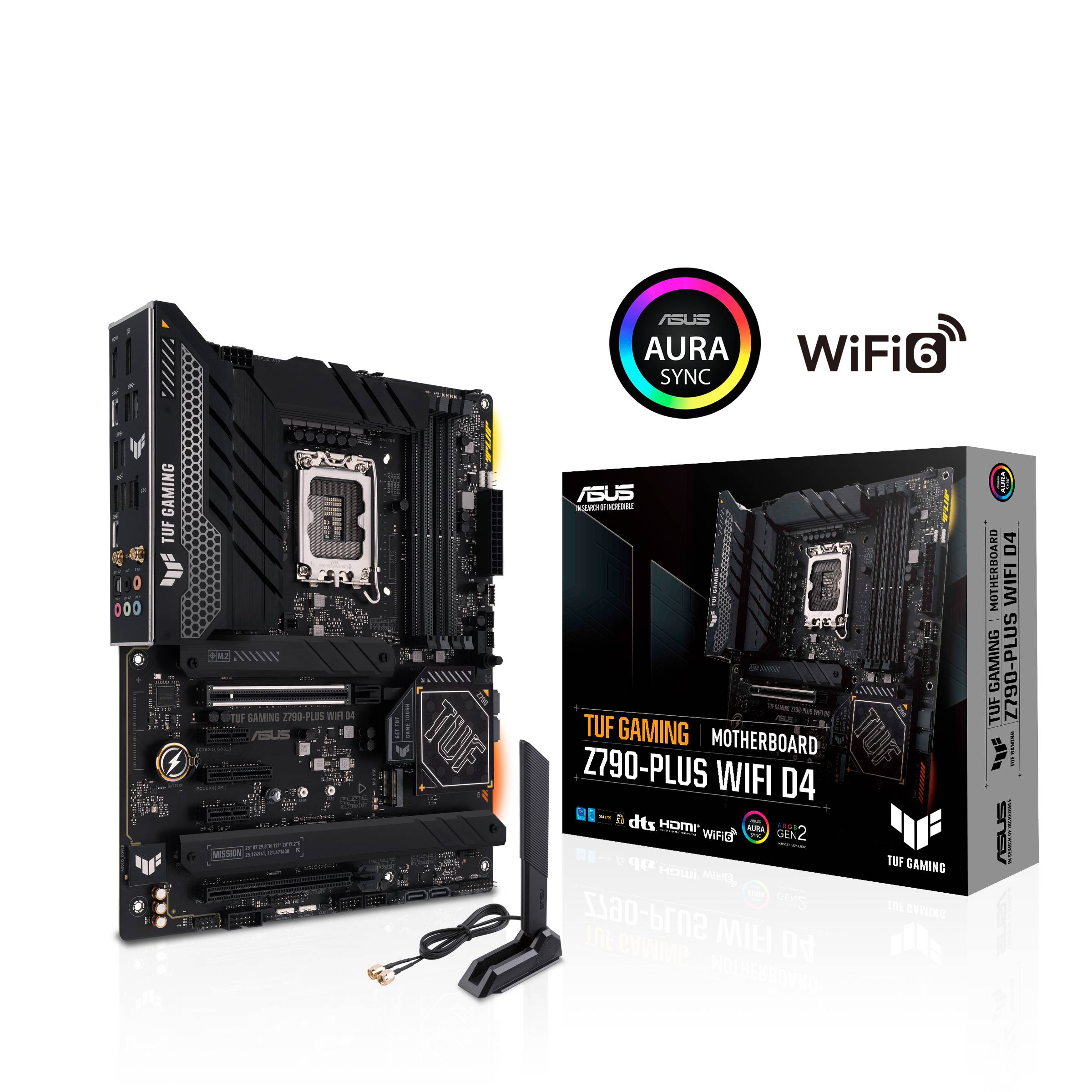 Asus TUF GAMING Z790-PLUS WIFI D4 Mainboard Sockel (PC) Intel® LGA 1700 Formfaktor (Details) ATX Mainboard-Chipsatz Intel® Z790
