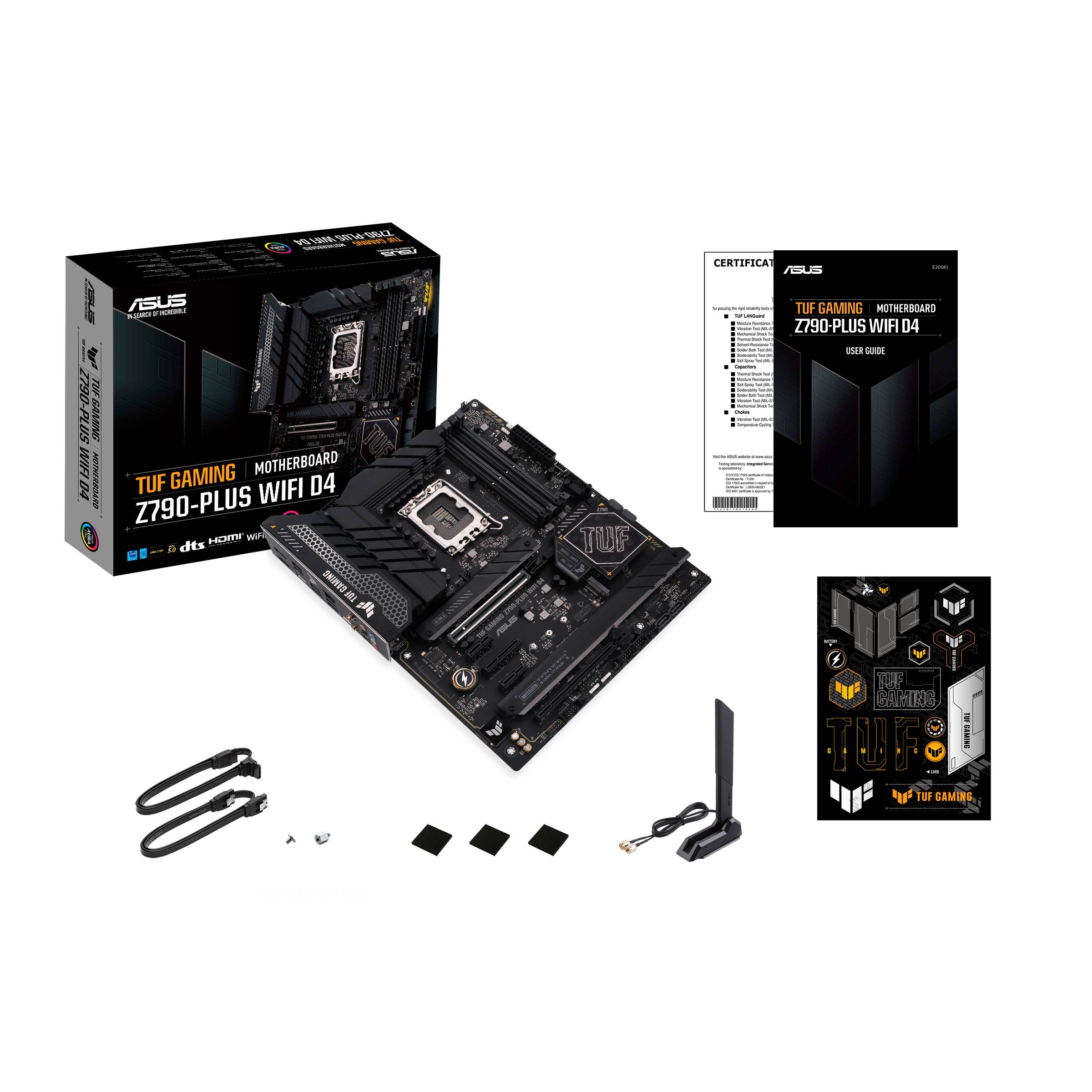 Asus TUF GAMING Z790-PLUS WIFI D4 Mainboard Sockel (PC) Intel® LGA 1700 Formfaktor (Details) ATX Mainboard-Chipsatz Intel® Z790