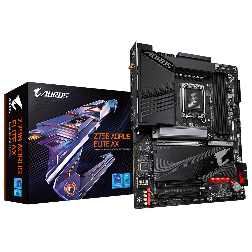 Gigabyte Z790 AORUS ELITE AX Mainboard Sockel (PC) Intel® LGA 1700 Formfaktor (Details) ATX Mainboard-Chipsatz Intel® Z790