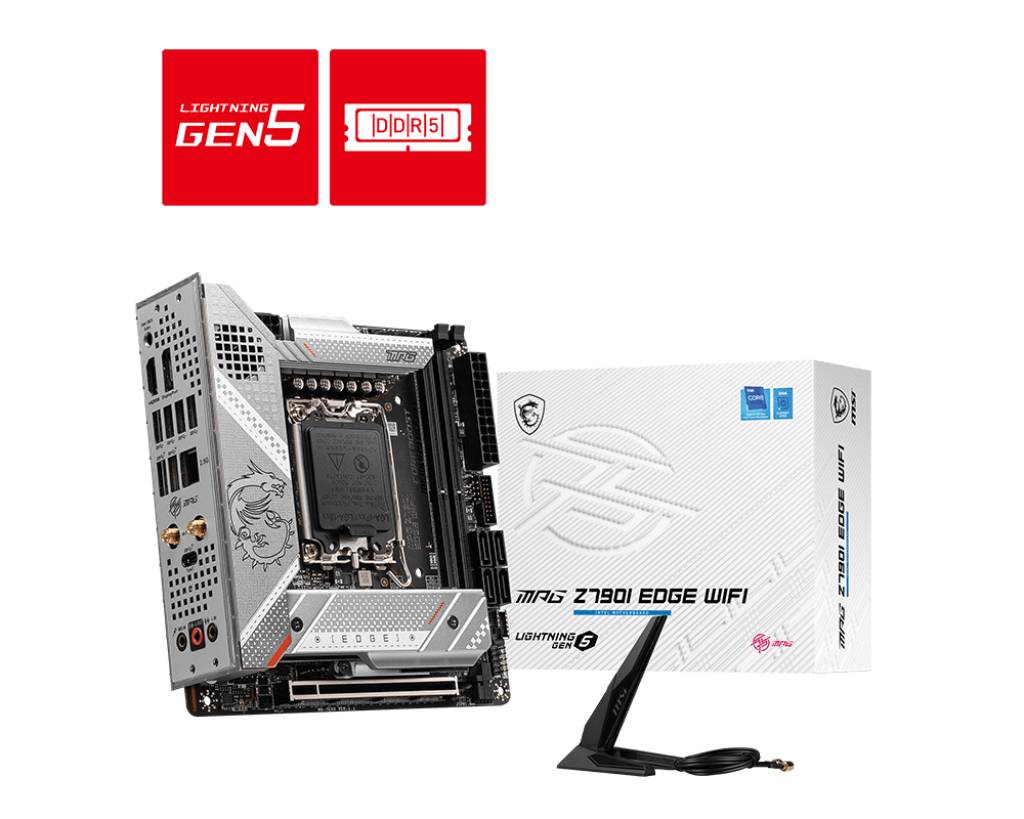 MSI MPG Z790I EDGE WIFI Mainboard Sockel (PC) Intel® LGA 1700 Formfaktor (Details) Mini-ITX Mainboard-Chipsatz Intel® Z790