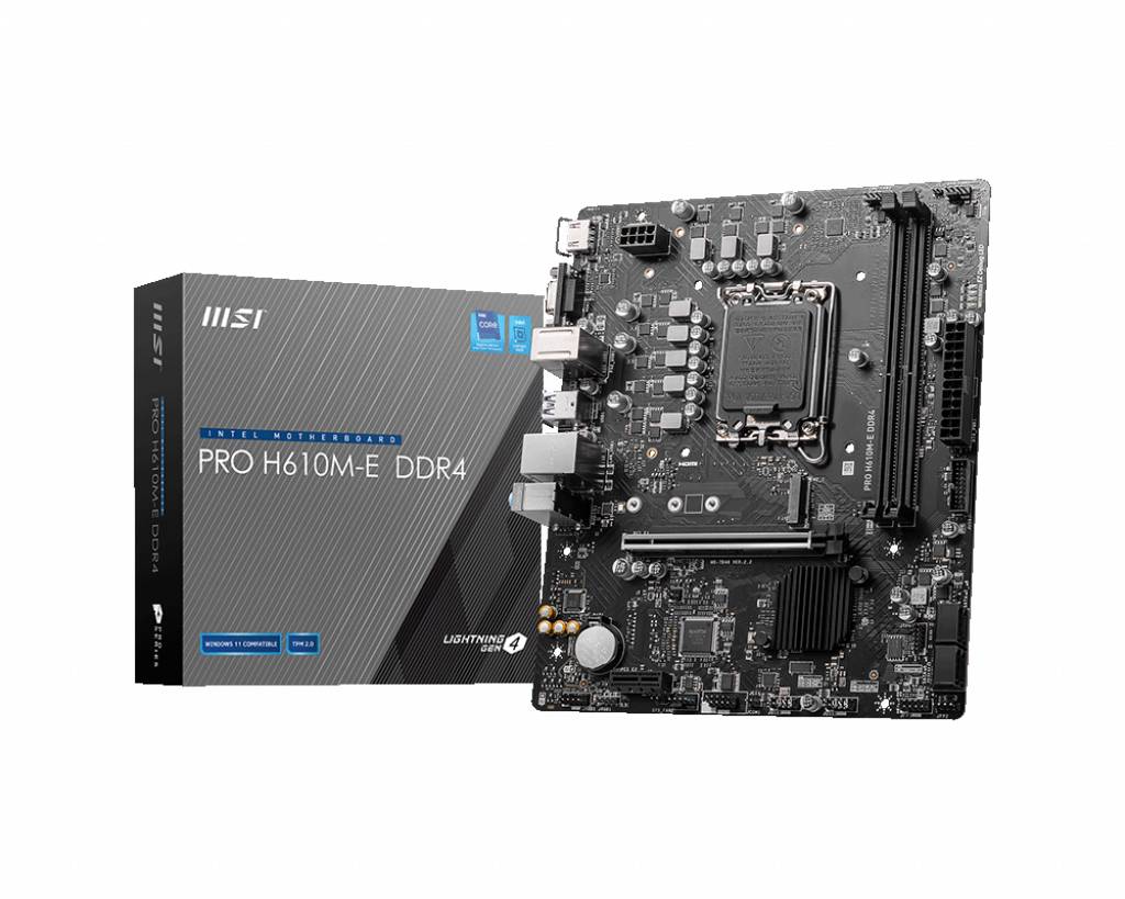 MSI PRO H610M-E DDR4 Mainboard Sockel (PC) Intel® LGA 1700 Formfaktor (Details) Micro-ATX Mainboard-Chipsatz Intel® H610