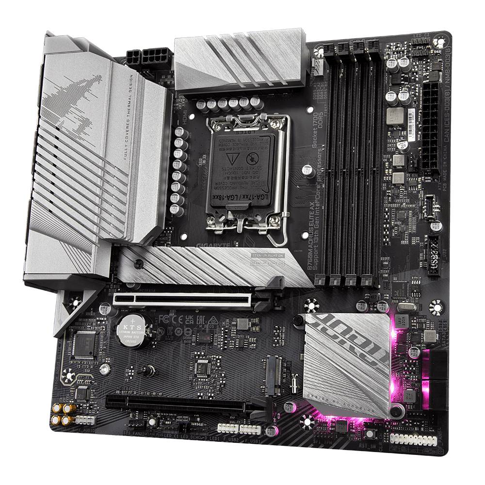 Gigabyte B760M AORUS ELITE AX Mainboard Sockel (PC) Intel® LGA 1700 Formfaktor (Details) Micro-ATX Mainboard-Chipsatz Intel® B760