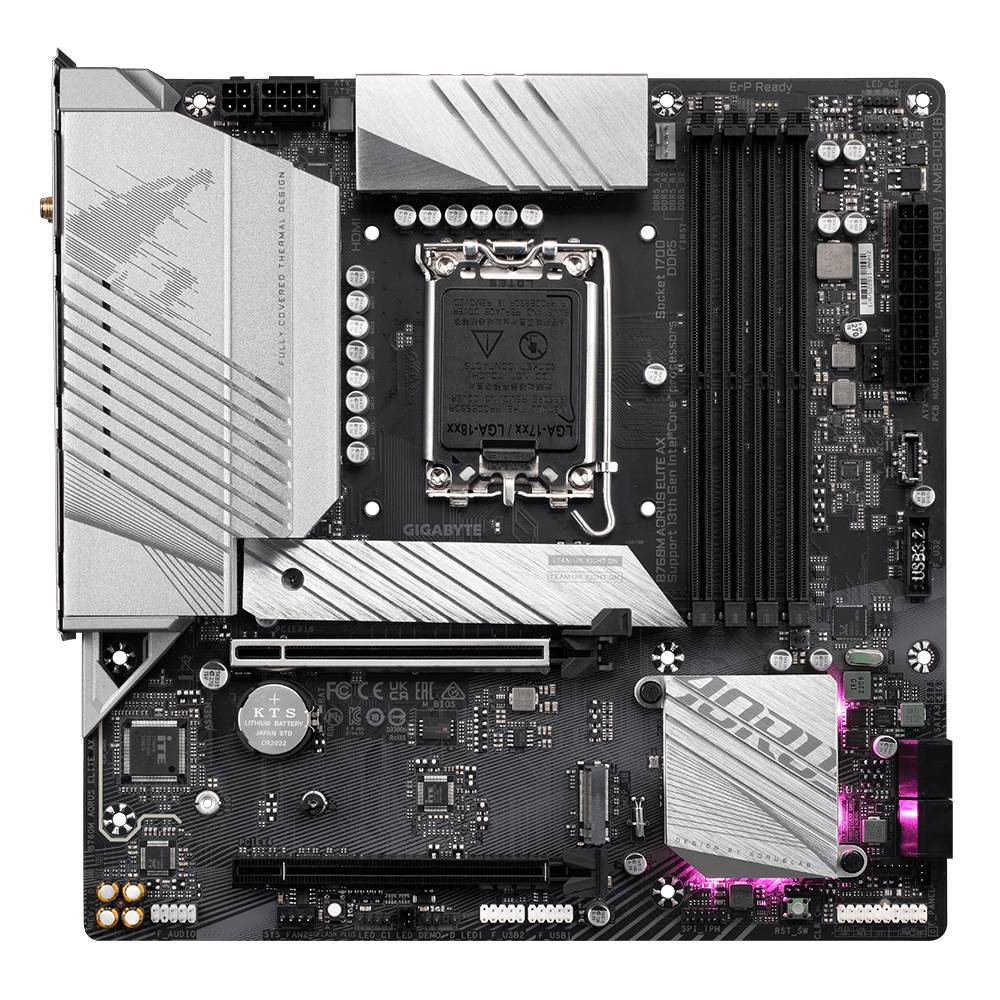 Gigabyte B760M AORUS ELITE AX Mainboard Sockel (PC) Intel® LGA 1700 Formfaktor (Details) Micro-ATX Mainboard-Chipsatz Intel® B760