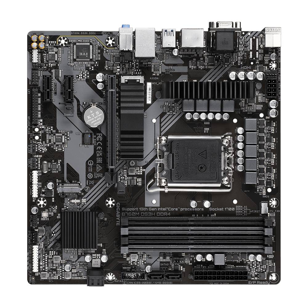 Gigabyte B760M DS3H DDR4 Mainboard Sockel (PC) Intel® LGA 1700 Formfaktor (Details) Micro-ATX Mainboard-Chipsatz Intel® B760