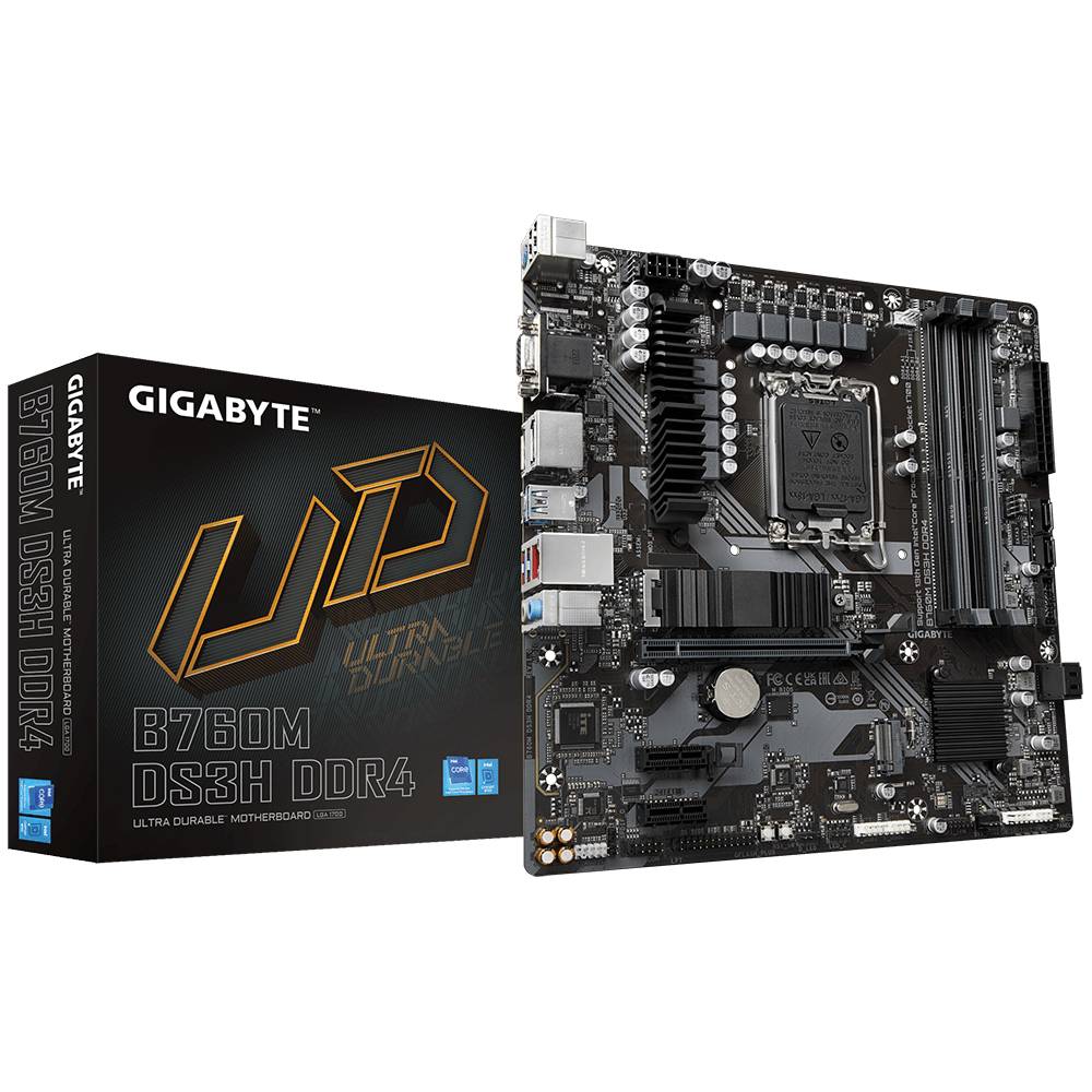 Gigabyte B760M DS3H DDR4 Mainboard Sockel (PC) Intel® LGA 1700 Formfaktor (Details) Micro-ATX Mainboard-Chipsatz Intel® B760