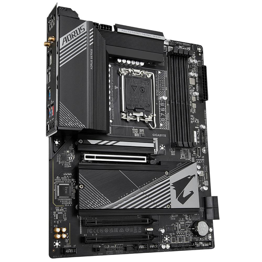 Gigabyte B760 AORUS ELITE AX (rev. 1.0) Mainboard Sockel (PC) Intel® LGA 1700 Formfaktor (Details) Micro-ATX Mainboard-Chipsatz Intel® B760