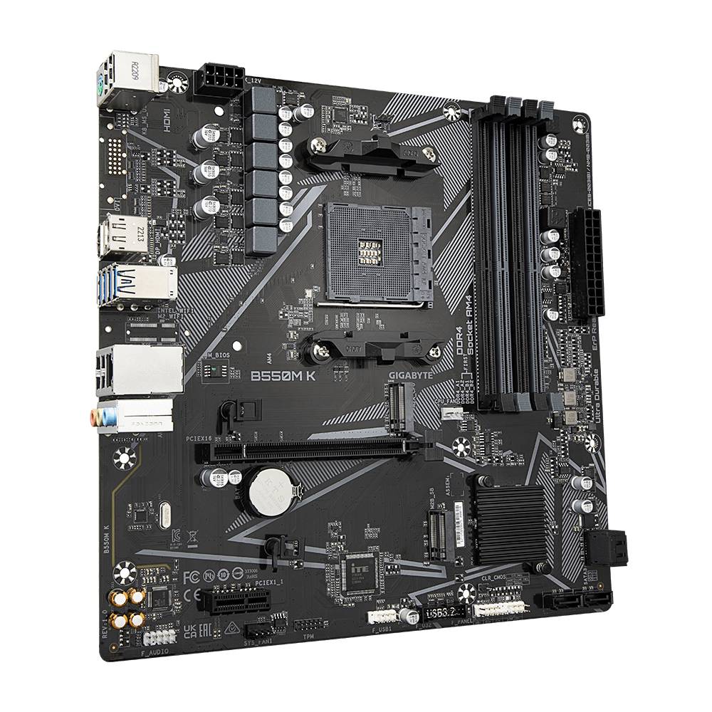 Gigabyte B550M K 1.0 Mainboard Sockel (PC) AMD® AM4 Formfaktor (Details) Micro-ATX Mainboard-Chipsatz AMD® B550