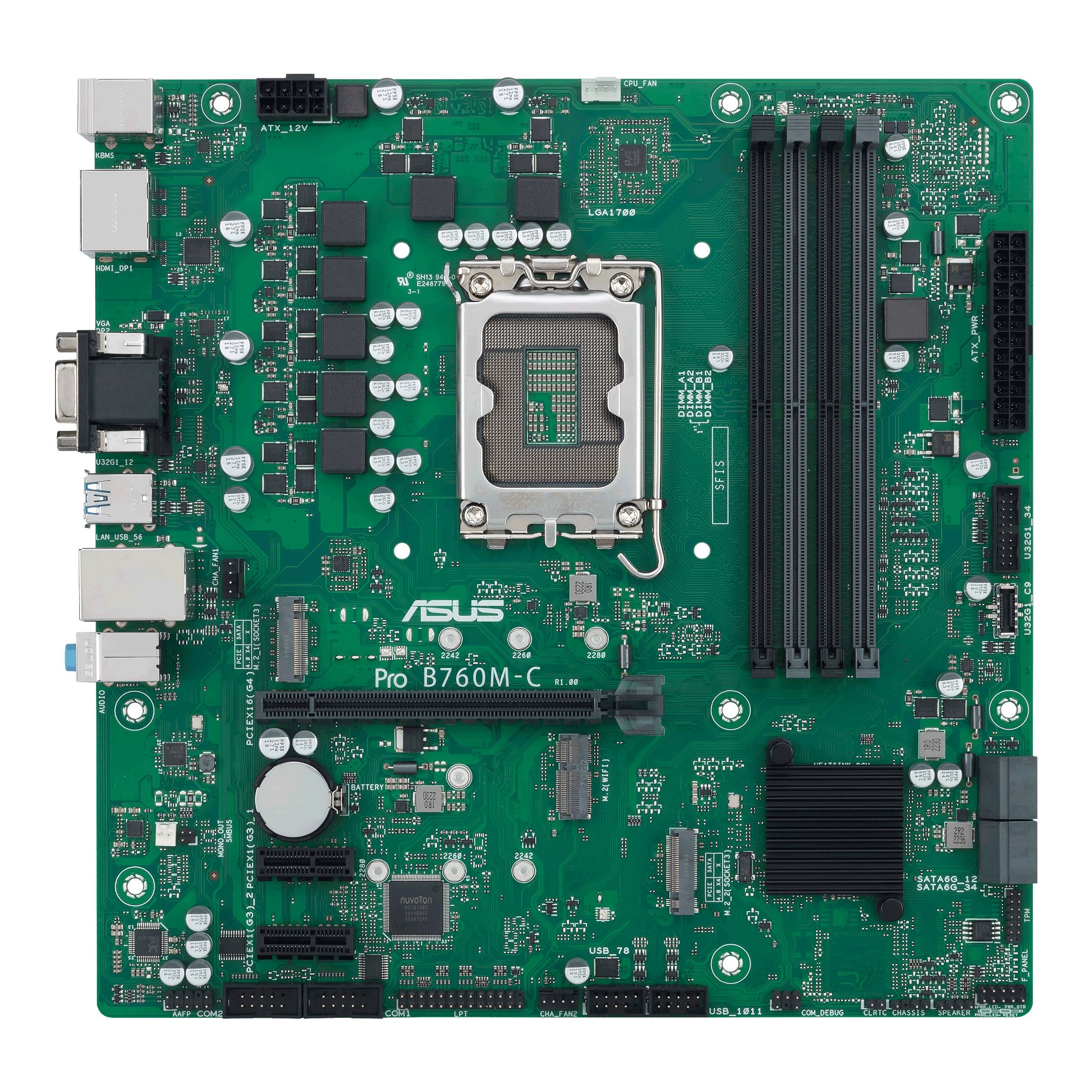 Asus PRO B760M-C-CSM Mainboard Sockel (PC) Intel® LGA 1700 Formfaktor (Details) Micro-ATX Mainboard-Chipsatz Intel® B760