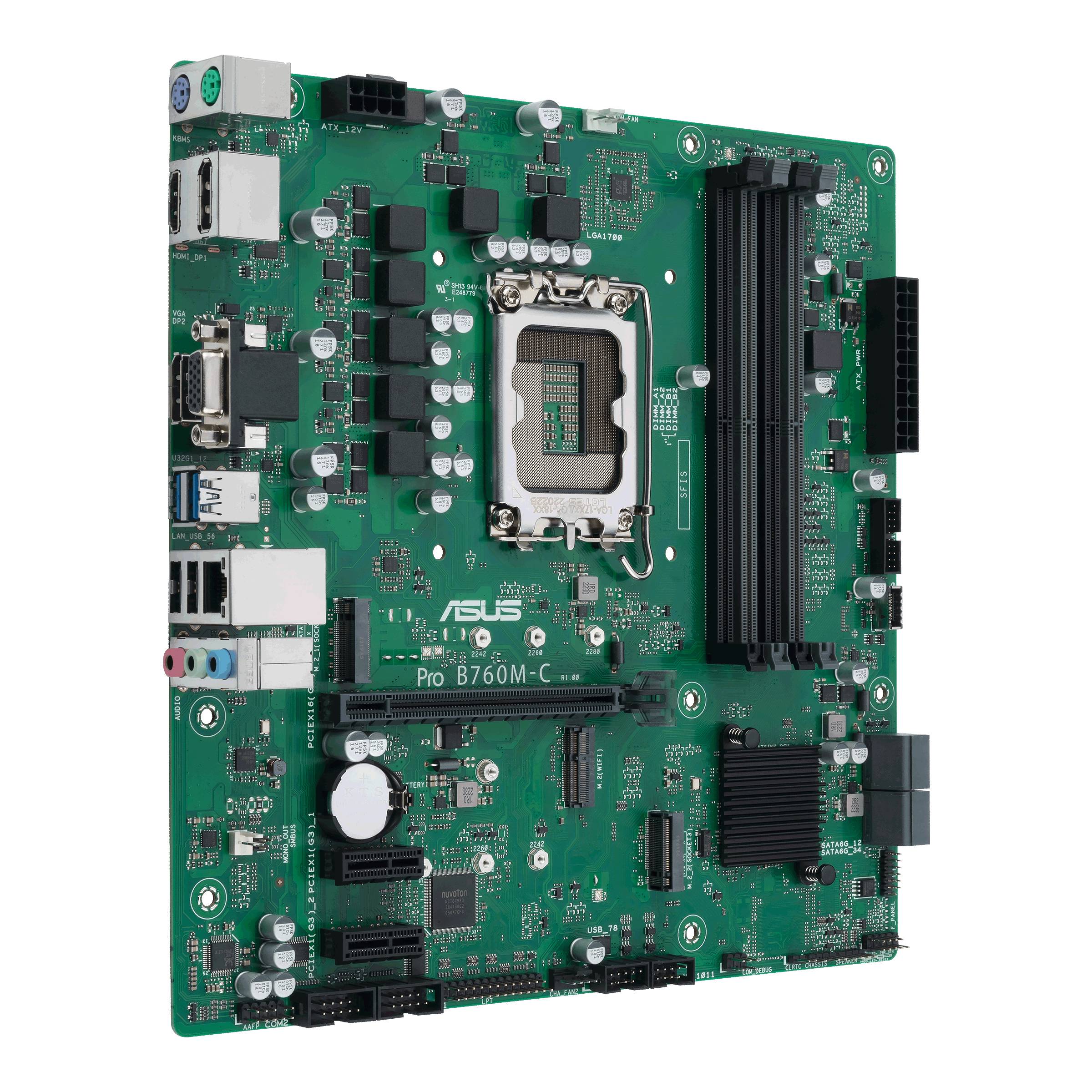 Asus PRO B760M-C-CSM Mainboard Sockel (PC) Intel® LGA 1700 Formfaktor (Details) Micro-ATX Mainboard-Chipsatz Intel® B760