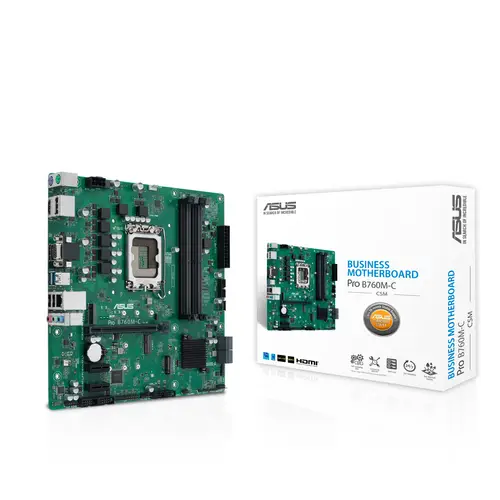 Asus PRO B760M-C-CSM Mainboard Sockel (PC) Intel® LGA 1700 Formfaktor (Details) Micro-ATX Mainboard-Chipsatz Intel® B760 Asus PRO B760M-C-CSM Mainboard Sockel (PC) Intel® LGA 1700 Formfaktor (Details) Micro-ATX Mainboard-Chipsatz Intel® B760