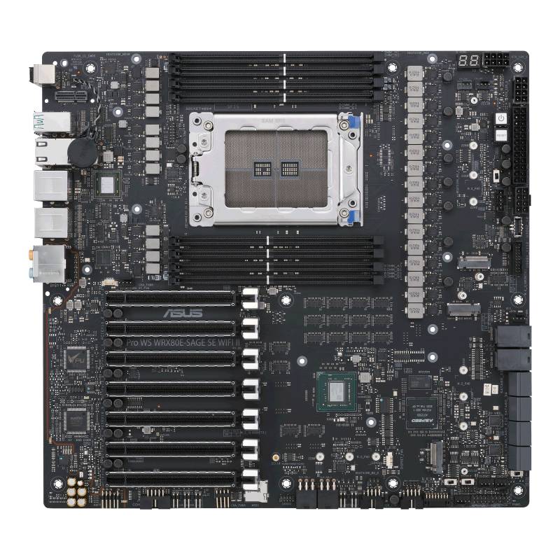 Asus Pro WS WRX80E-SAGE SE WIFI II Mainboard Sockel (PC) AMD® sWRX8 Formfaktor (Details) ATX Mainboard-Chipsatz AMD® WRX80