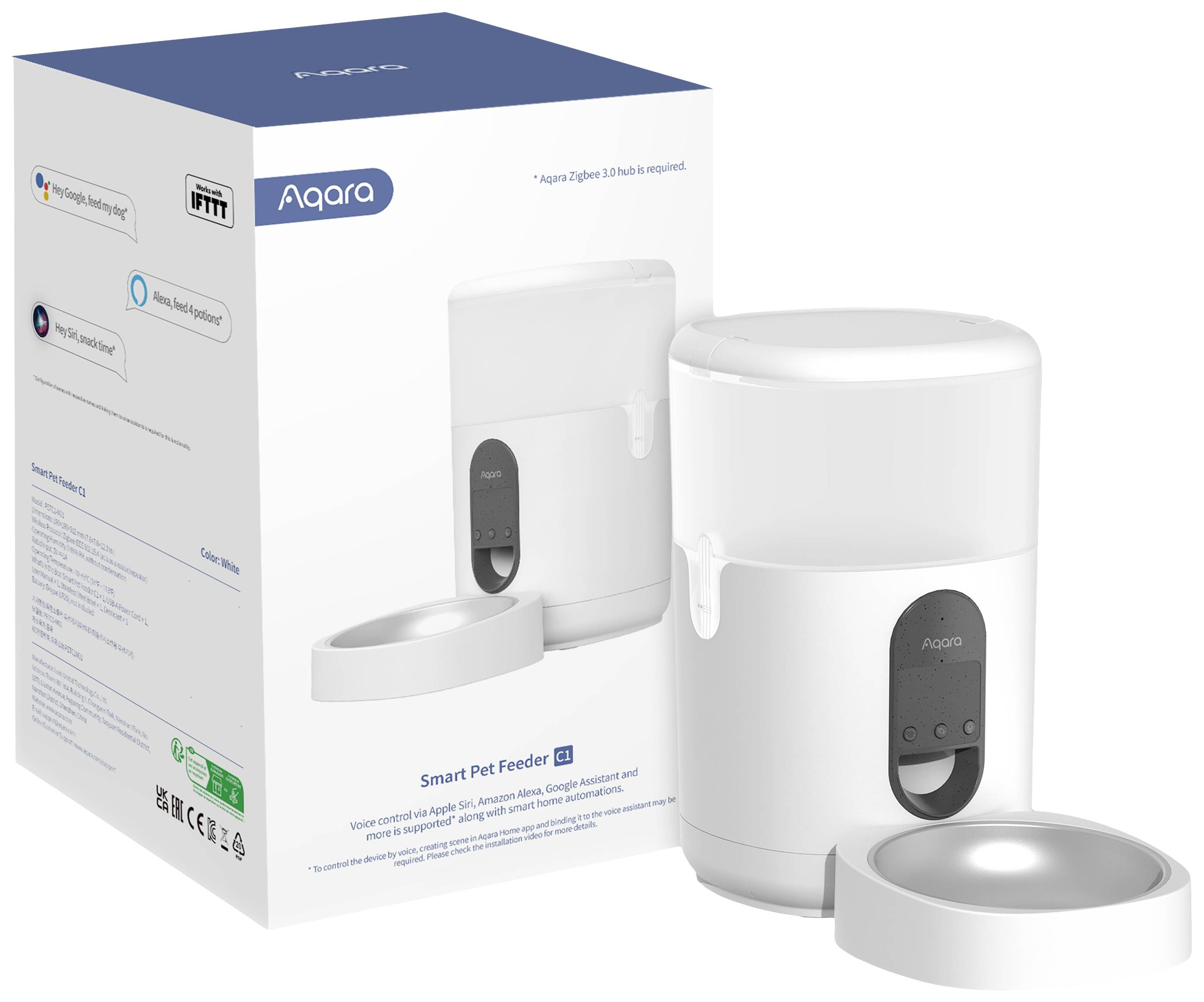 Aqara Futterautomat PETC1-M01 Weiß Alexa (separate Basisstation erforderlich), Google Home (separate Basisstation erforderlich)