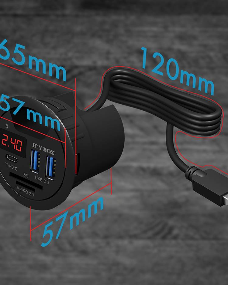 ICY BOX IB-HUB1404 USB-Hub 3 Port USB-A USB 3.0 5 GBit/s Schwarz IB-HUB1404