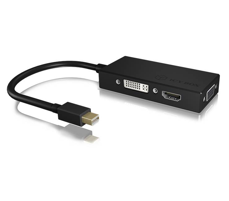 ICY BOX Monitor Adapter [1x Mini-DisplayPort Stecker - 1x DVI, VGA-Buchse, HDMI-Buchse] IB-AC1032