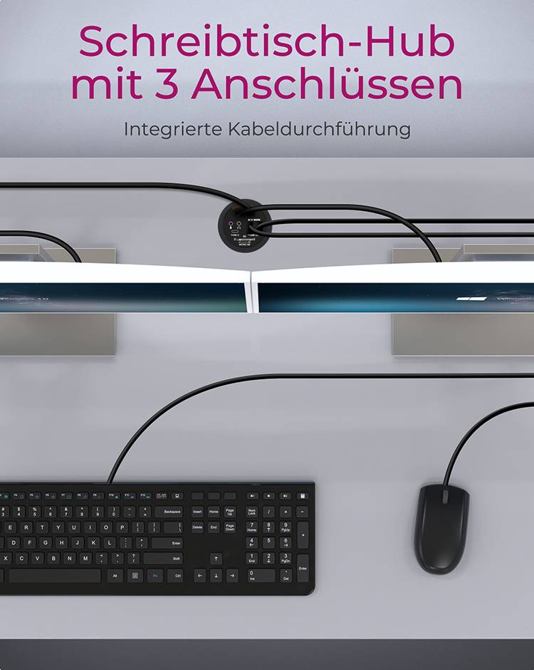 IB-HUB1404A, Tisch-Hub, 2x Type-A, 1x Type-C, 1x Audio Ein-/Ausgang, 1x SD/MicroSD Slot