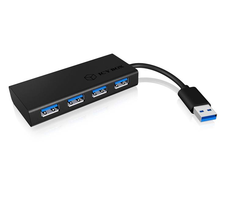 ICY BOX IB-AC6104-B 4 Port USB 3.2 Gen 1-Hub (USB 3.0) Schwarz