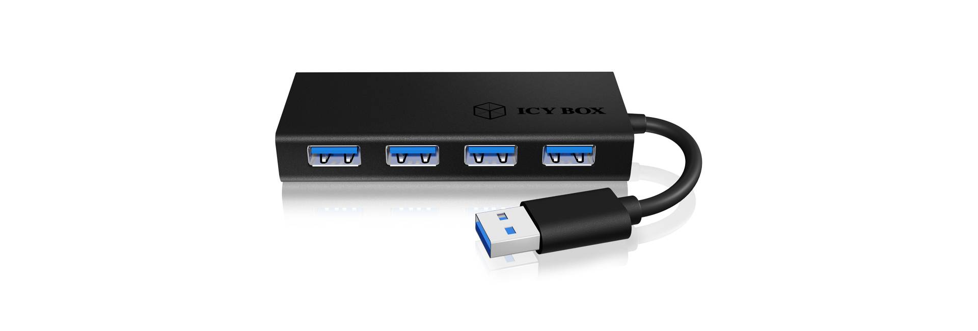 ICY BOX IB-AC6104-B 4 Port USB 3.2 Gen 1-Hub (USB 3.0) Schwarz
