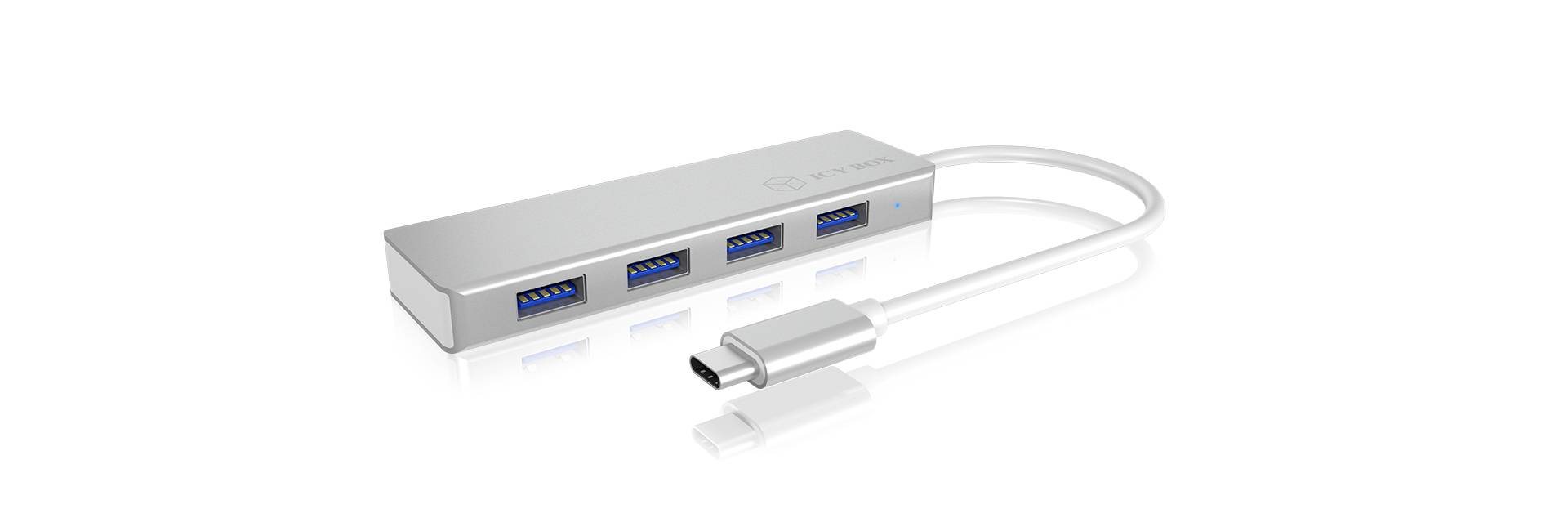 ICY BOX IB-HUB1425-C3 4 Port USB-C® (USB 3.2 Gen 2) Multiport Hub Silber