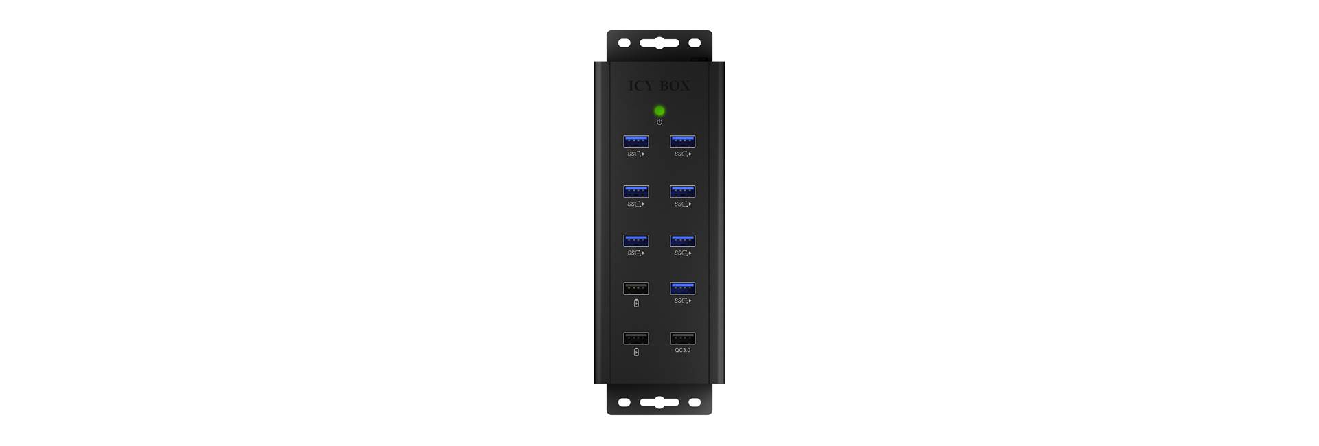 ICY BOX IB-HUB1703-QC3 10 Port USB 3.2 Gen 1-Hub (USB 3.0) Schwarz