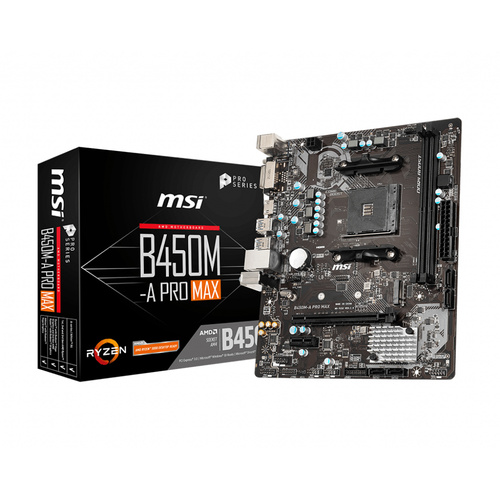 MSI B450M-A PRO MAX Mainboard Sockel (PC) AMD AM4 Formfaktor (Details) Micro-ATX Mainboard-Chipsatz AMD® B450
