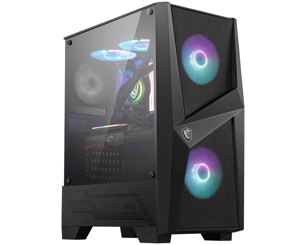 MSI MAG FORGE 100R Midi-Tower PC-Gehäuse Schwarz, Transparent