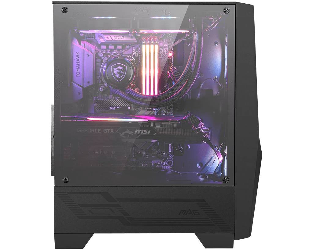 MSI MAG FORGE 100R Midi-Tower PC-Gehäuse Schwarz, Transparent