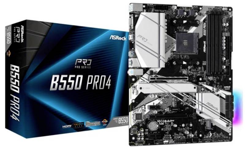 ASRock B550 Pro4 Mainboard Sockel (PC) AMD® AM4 Formfaktor (Details) ATX Mainboard-Chipsatz AMD® B550