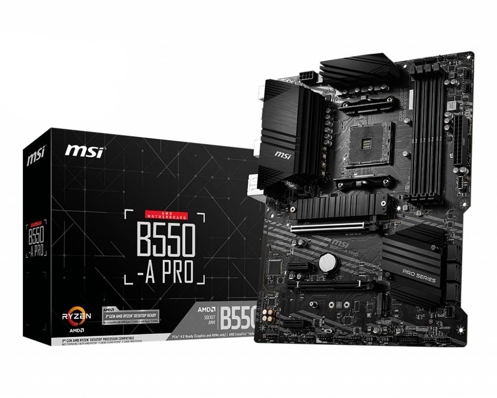 MSI B550-A PRO Mainboard Sockel (PC) AMD® AM4 Formfaktor (Details) ATX Mainboard-Chipsatz AMD® B550