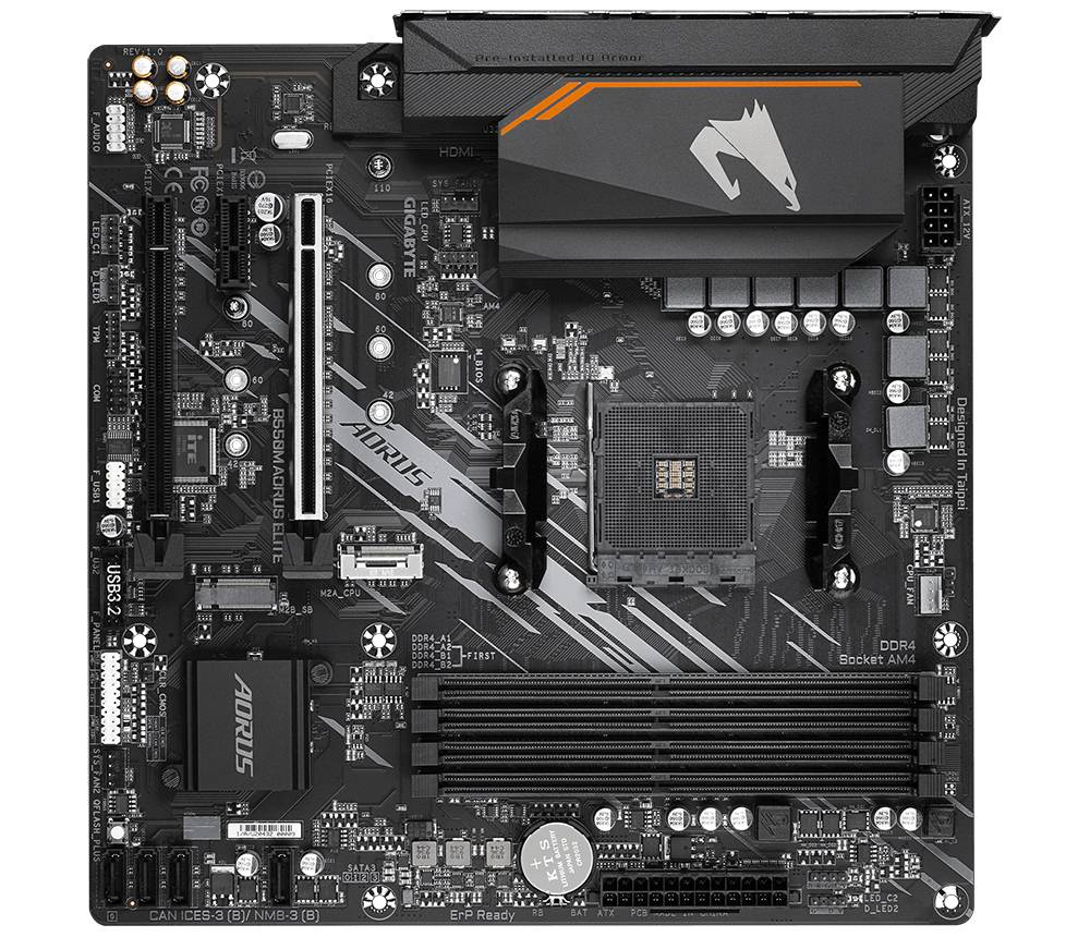 Gigabyte B550M AORUS ELITE Mainboard Sockel (PC) AMD® AM4 Formfaktor (Details) Micro-ATX Mainboard-Chipsatz AMD® B550