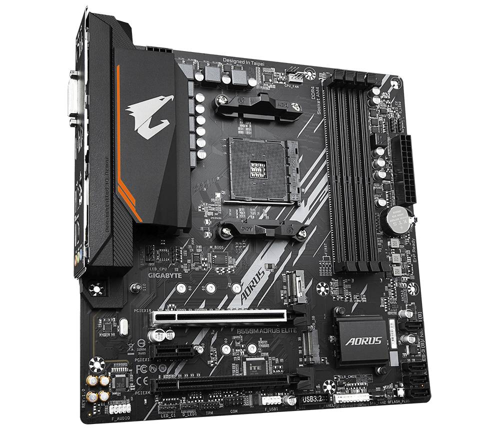 Gigabyte B550M AORUS ELITE Mainboard Sockel (PC) AMD® AM4 Formfaktor (Details) Micro-ATX Mainboard-Chipsatz AMD® B550
