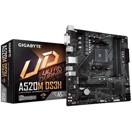 Gigabyte A520M DS3H (rev. 1.x) Mainboard Sockel (PC) AMD AM4 Formfaktor (Details) Micro-ATX
