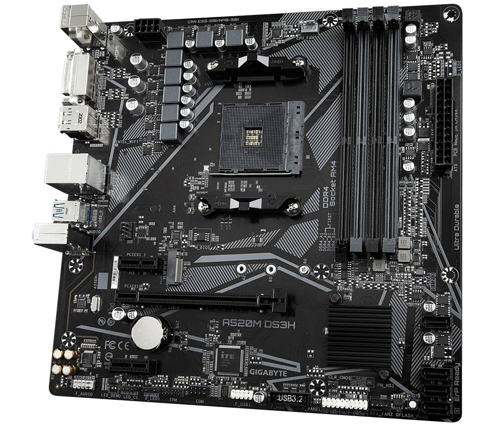 Gigabyte A520M DS3H (rev. 1.x) Mainboard Sockel (PC) AMD AM4 Formfaktor (Details) Micro-ATX